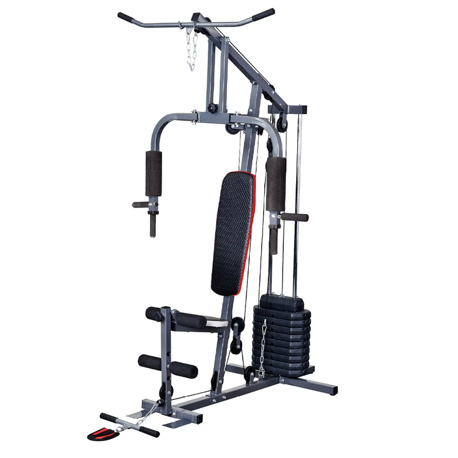 Essential Multi Gym Station – Full Body Home Workout Machine with 45kg/66kg Weight Stack – Chest Press, Lat Pulldown & Leg Developer – Heavy-Duty Steel Construction for Strength Training
