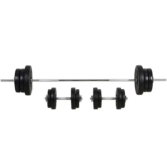 65kg Chrome Adjustable Dumbbell & Barbell Weight Set – Rust-Resistant, Anti-Slip Bars, Multi-Use Home Gym Equipment for Strength Training & Fitness