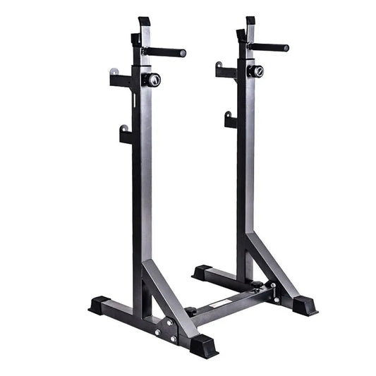 Heavy-Duty Half Squat Rack – Adjustable Strength Training Stand with Dip Station & Safety Spotters – 200KG Capacity – Height & Width Adjustable – Home Gym Power Rack Equipment