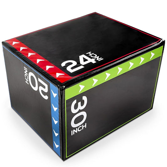 3-in-1 Soft Plyometric Jump Box with Non-Slip Surface – Professional Foam Plyo Box for Explosive Strength & Agility Training – Multiple Heights for Progressive Workouts – Shock-Absorbing Safe Design