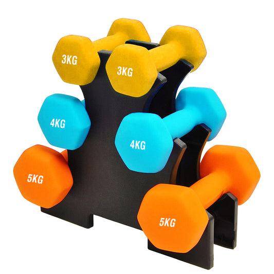 Neoprene Dumbbell Tree Rack Stand for Home Gym – 3 or 5 Tier Space-Saving Weight Storage – Heavy-Duty Steel Construction with Powder-Coated Finish – Compact Fitness Organizer