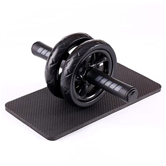 Pro Double-Wheel Ab Roller with Knee Mat – Rebound Core Trainer with Adjustable Resistance Bands – Silent Non-Slip Wheels – Home Gym Ab Workout Equipment for Men & Women