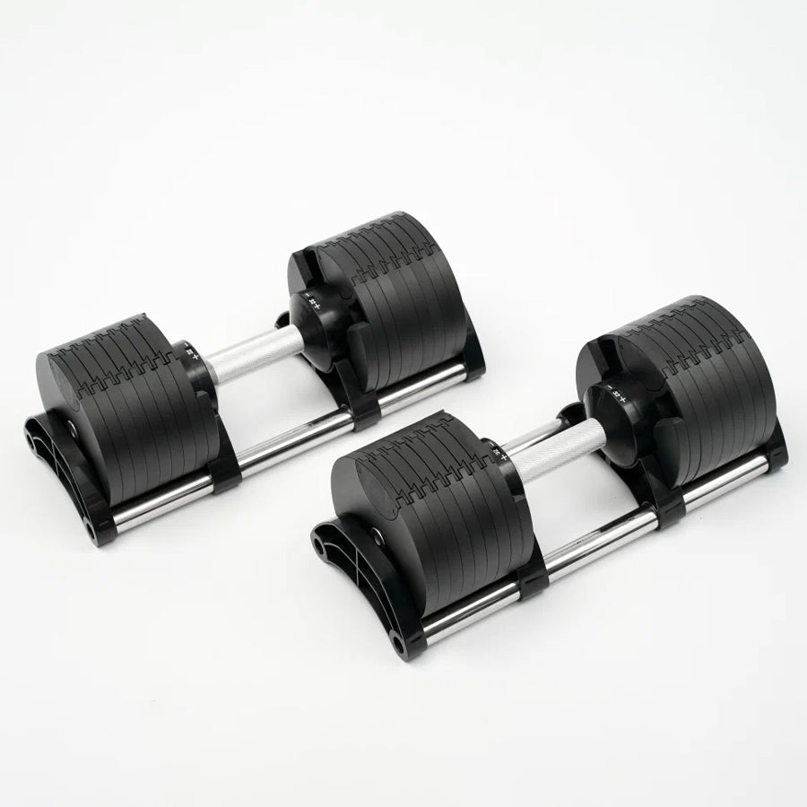 Round Adjustable Dumbbell – Solid Steel Weight | Single Unit | 24kg to 45kg Options | Rotatory Adjustment | Scratch-Resistant Home Gym Dumbbell