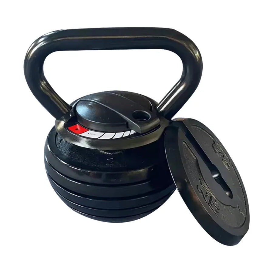 18kg Adjustable Kettlebell Weight Set – 7-in-1 Space-Saving Home Gym Equipment – Quick-Lock System for Fast Adjustments from 3.6kg to 18kg – Premium Cast Iron Build with Ergonomic Handle Grip