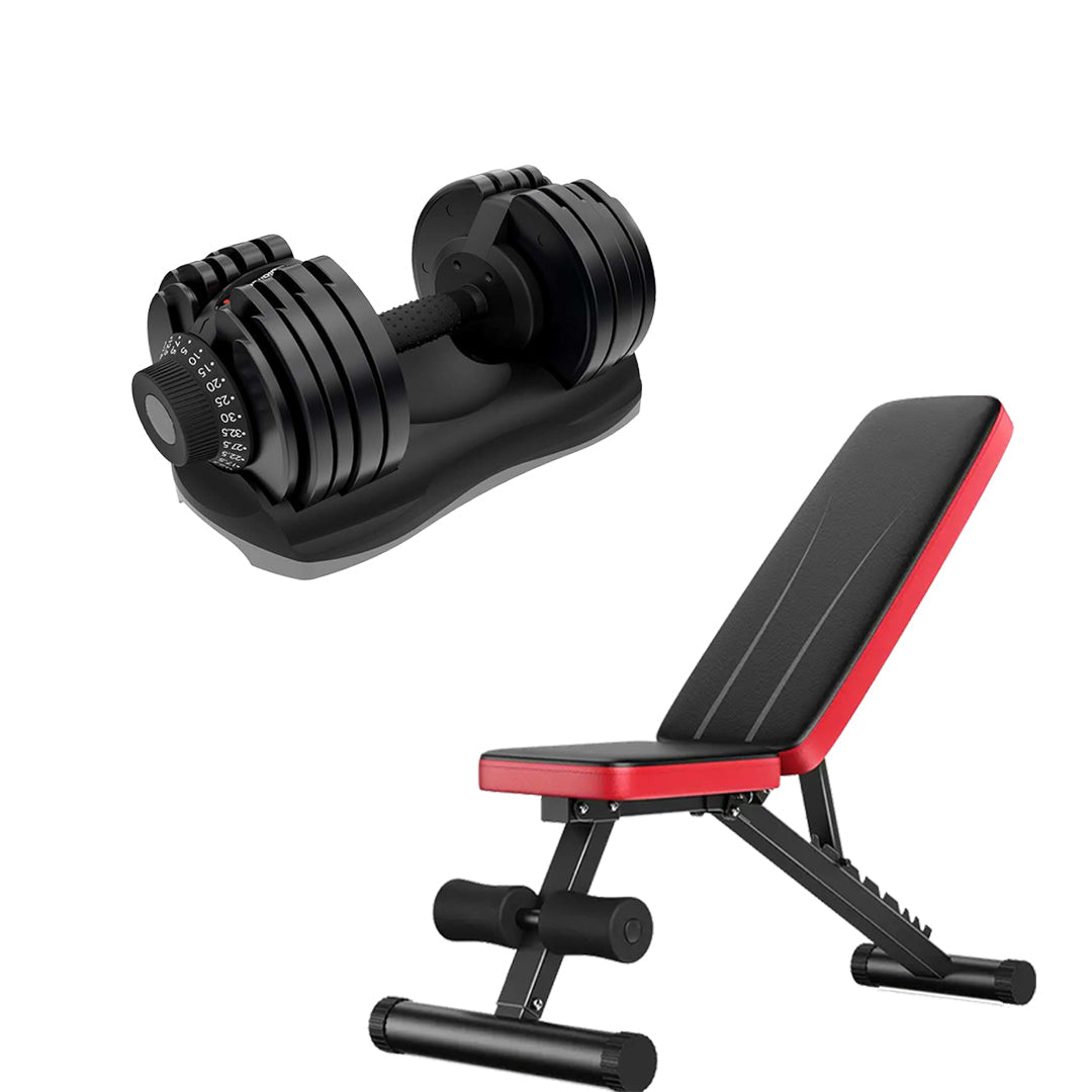 32.5kg Adjustable Dumbbell Pair – 12-in-1 Each | Quick Select Free Weights Set from 5kg to 32.5kg | Compact Dumbbells for Home Gym Strength & Full-Body Training