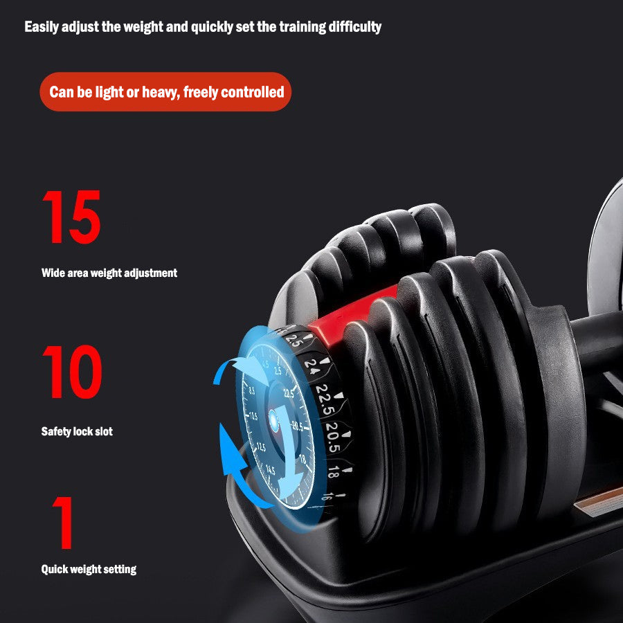 15-in-1 Adjustable Dumbbell 24kg – Compact Home Gym Weight with Quick Dial & Non-Slip Handle