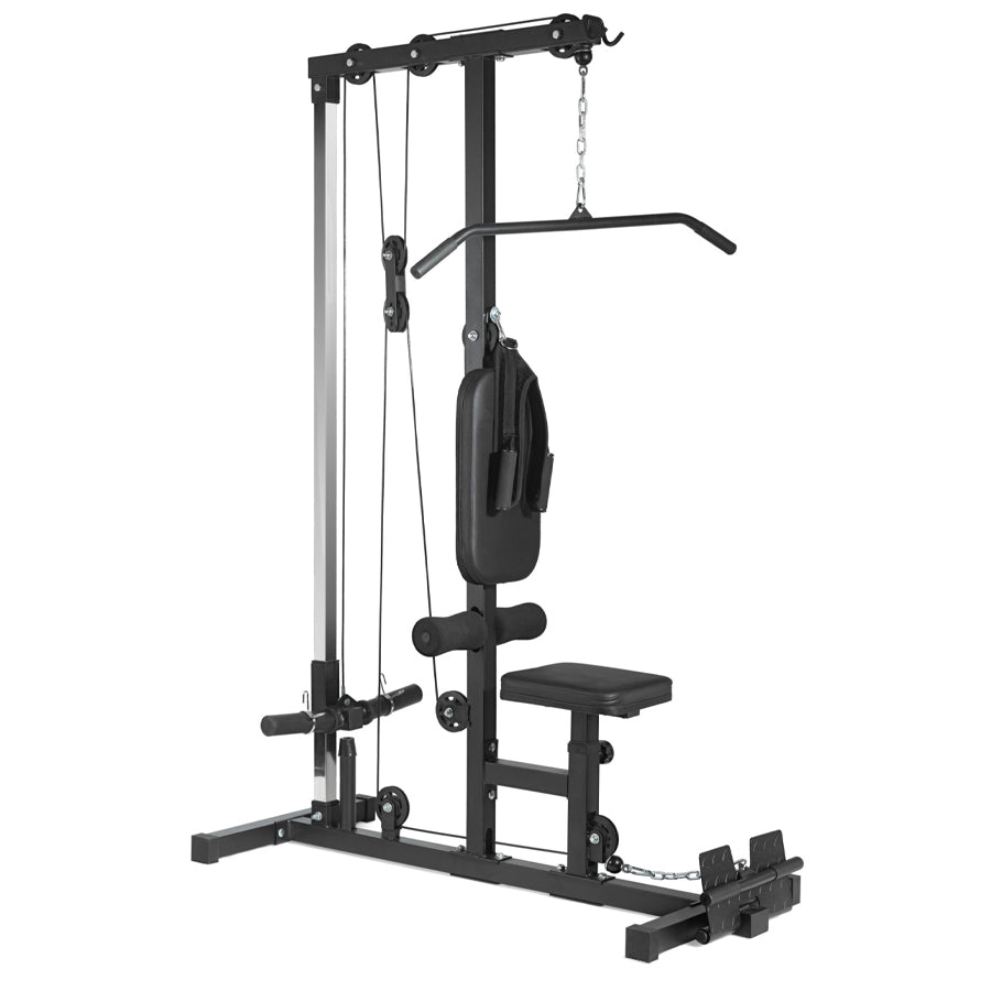 Professional LAT Pulldown Machine with Dual Pulley System – Home Gym Cable Station for Back & Upper Body – Adjustable Seat – Compact Strength Training Equipment for Full Body Workouts