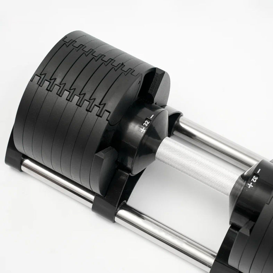 Round Adjustable Dumbbell – Solid Steel Weight | Single Unit | 24kg to 45kg Options | Rotatory Adjustment | Scratch-Resistant Home Gym Dumbbell