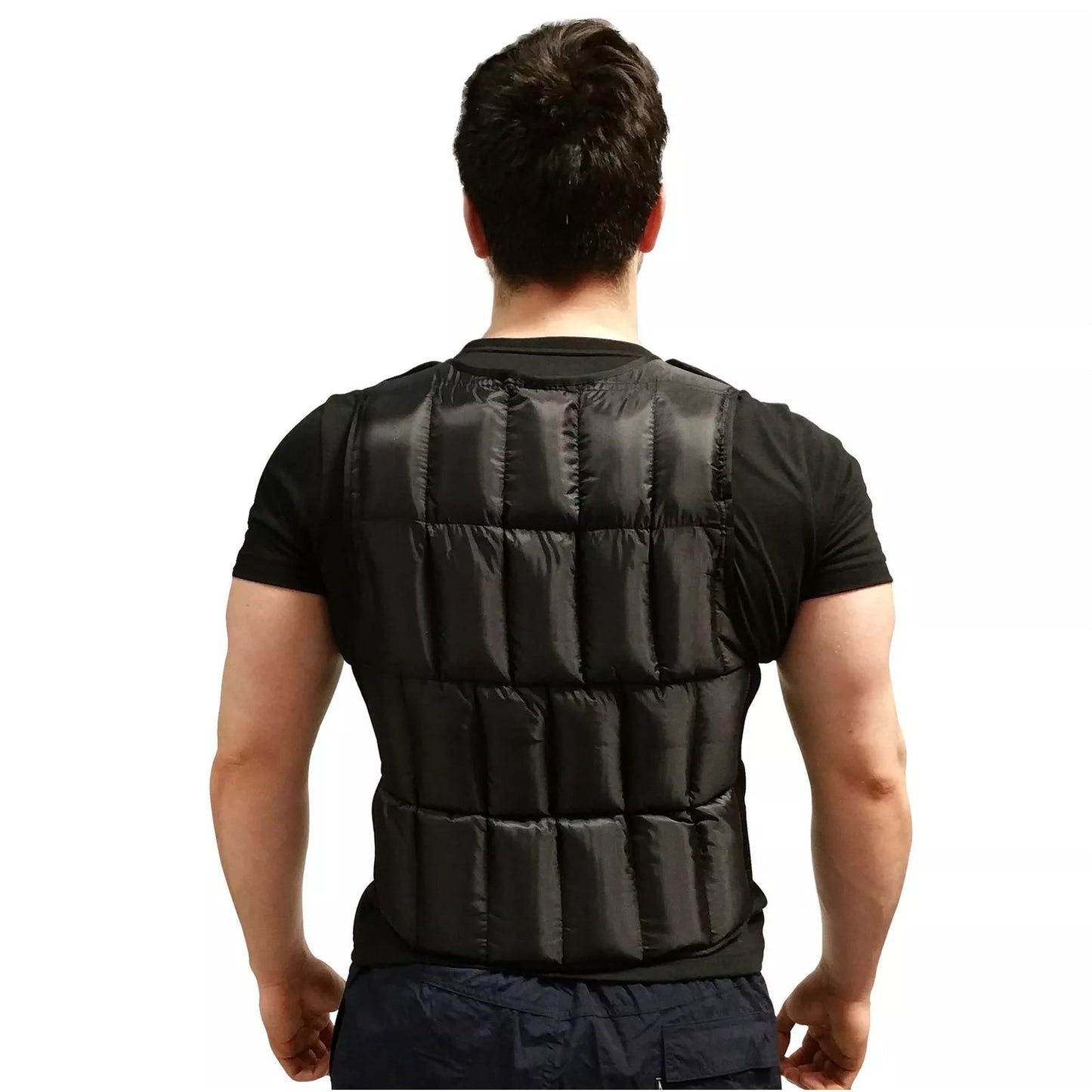 Premium Adjustable Weighted Vest 10kg–20kg – 38-Bag Custom Resistance System – Ideal for Running, CrossFit & Strength Training – Durable Black Design with Reflective Detailing