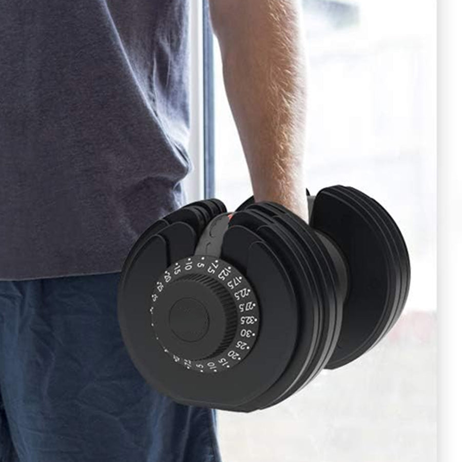 32.5kg Adjustable Dumbbell Pair – 12-in-1 Each | Quick Select Free Weights Set from 5kg to 32.5kg | Compact Dumbbells for Home Gym Strength & Full-Body Training