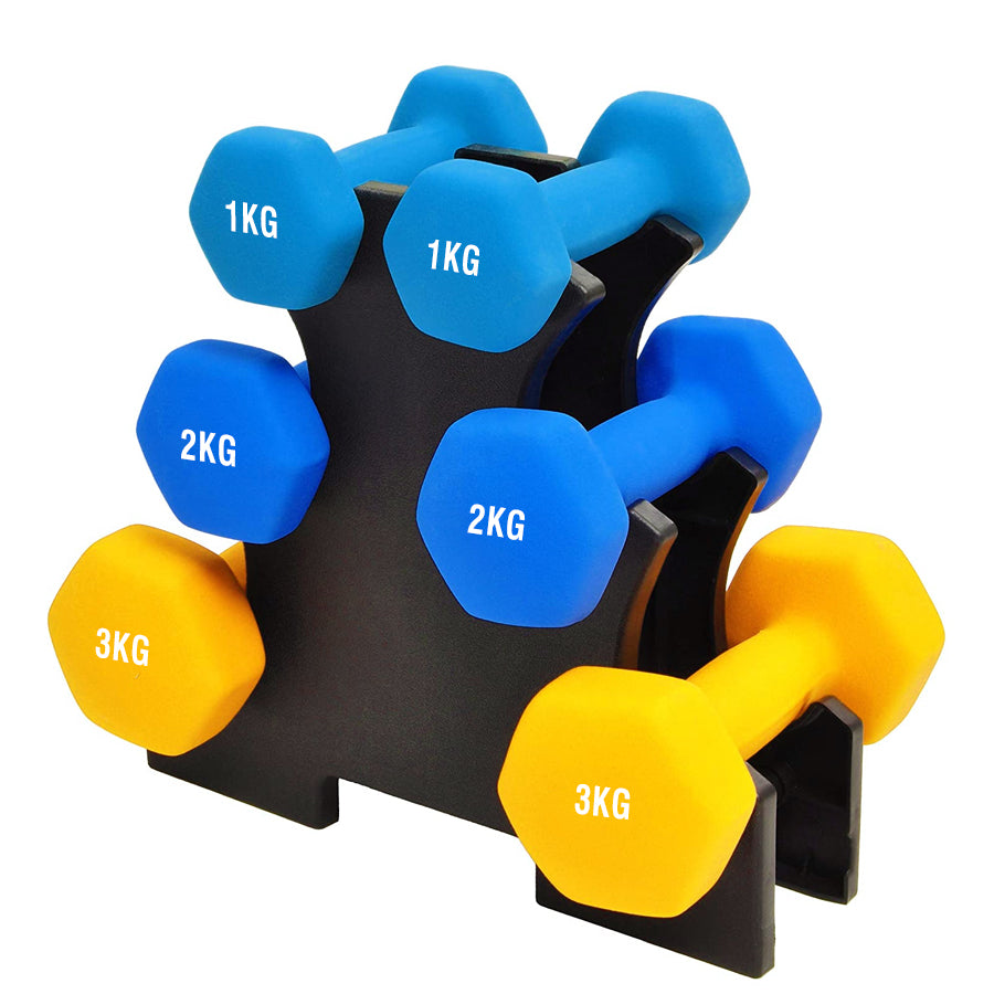 Neoprene Dumbbell Tree Rack Stand for Home Gym – 3 or 5 Tier Space-Saving Weight Storage – Heavy-Duty Steel Construction with Powder-Coated Finish – Compact Fitness Organizer