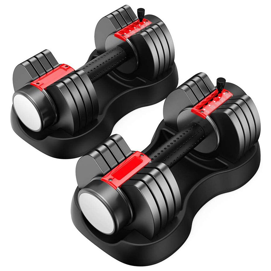 12.5kg Adjustable Dumbbell – 5-in-1 Quick Dial Dumbbell Set with Safety Lock, Non-Slip Grip, Space-Saving Design for Strength Training at Home