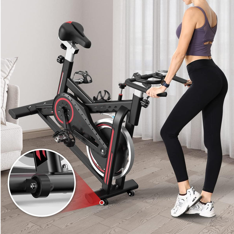 CURSOR FITNESS Pro-Ride Exercise Bike – Silent Belt Drive Indoor Cycling Trainer – Adjustable Resistance & LCD Monitor – Cushioned Seat & Handlebars – Home Cardio Workout Equipment