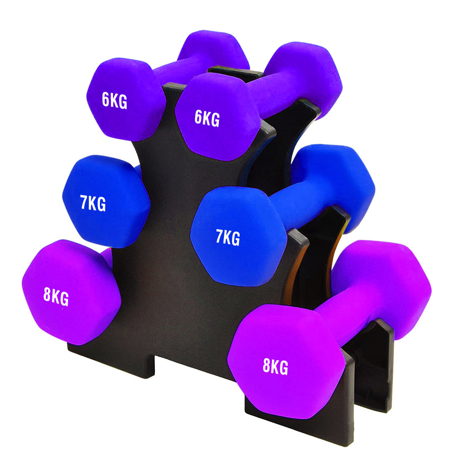 Neoprene Dumbbell Tree Rack Stand for Home Gym – 3 or 5 Tier Space-Saving Weight Storage – Heavy-Duty Steel Construction with Powder-Coated Finish – Compact Fitness Organizer
