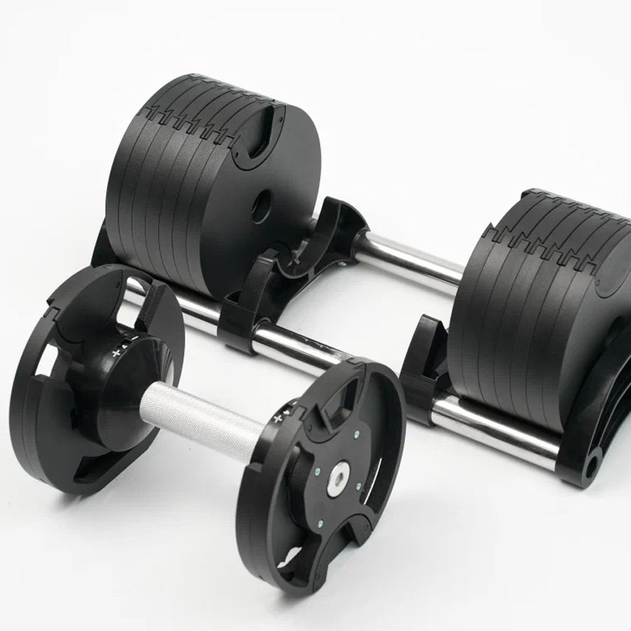 Round Adjustable Dumbbell – Solid Steel Weight | Single Unit | 24kg to 45kg Options | Rotatory Adjustment | Scratch-Resistant Home Gym Dumbbell