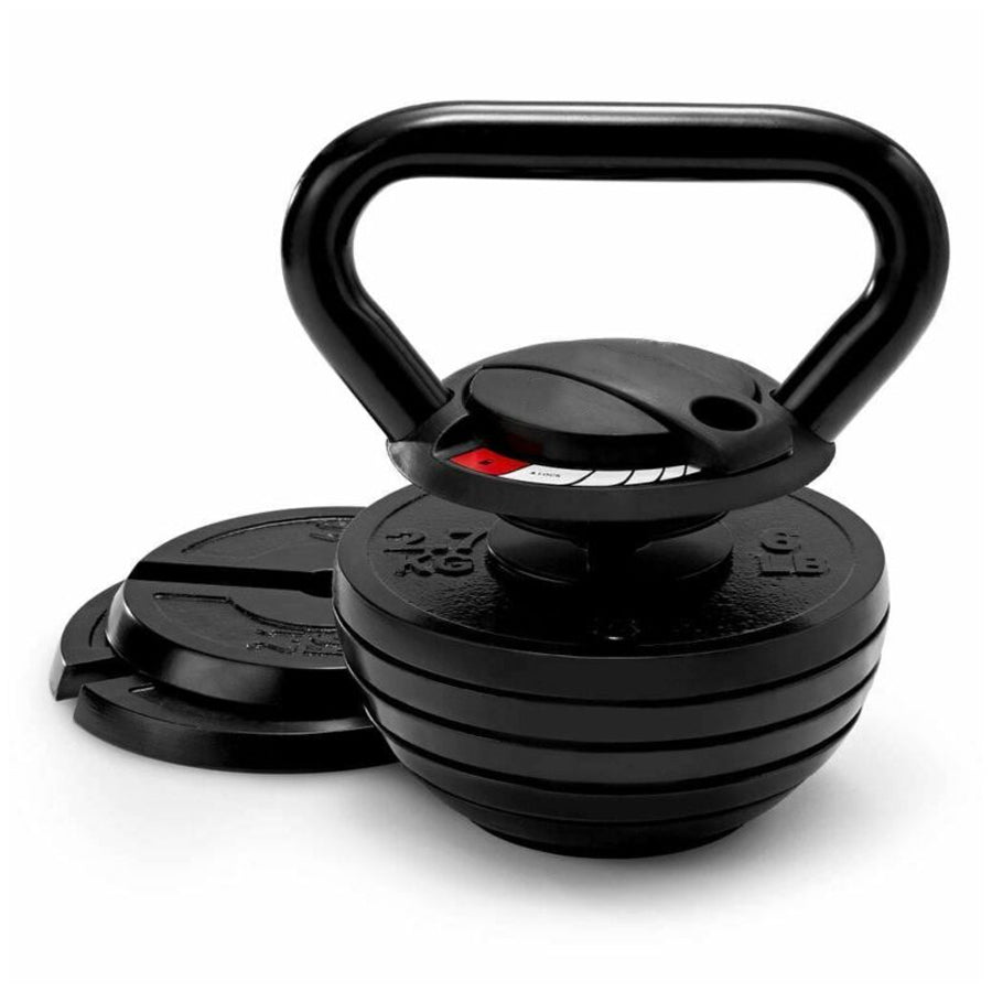18kg Adjustable Kettlebell Weight Set – 7-in-1 Space-Saving Home Gym Equipment – Quick-Lock System for Fast Adjustments from 3.6kg to 18kg – Premium Cast Iron Build with Ergonomic Handle Grip