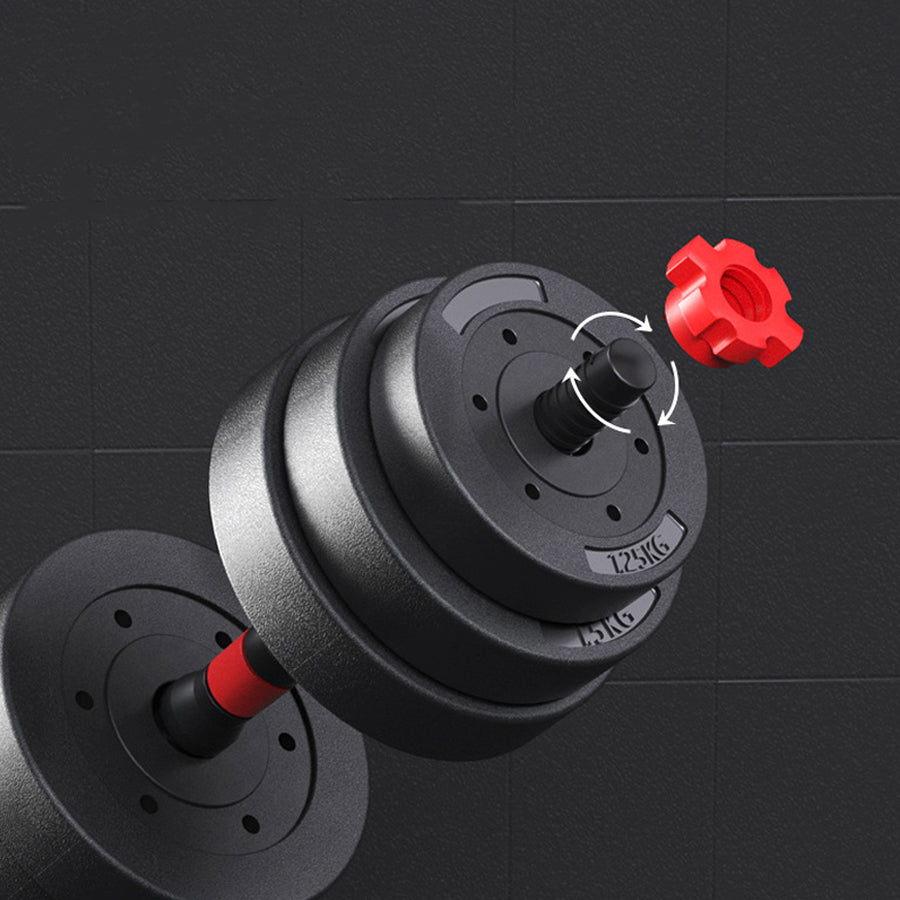 Adjustable Dumbbells and Barbell Set 20kg/25kg/30kg | PE + Cement-Iron Build | Dumbbells Barbell Set with Connecting Rod for Home Gym Workouts