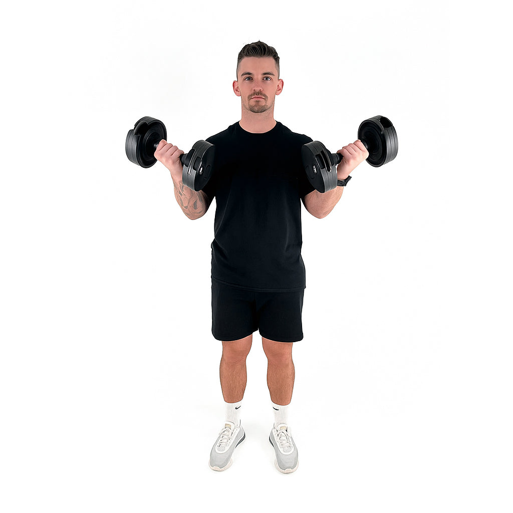 Round Adjustable Dumbbell – Solid Steel Weight | Single Unit | 24kg to 45kg Options | Rotatory Adjustment | Scratch-Resistant Home Gym Dumbbell