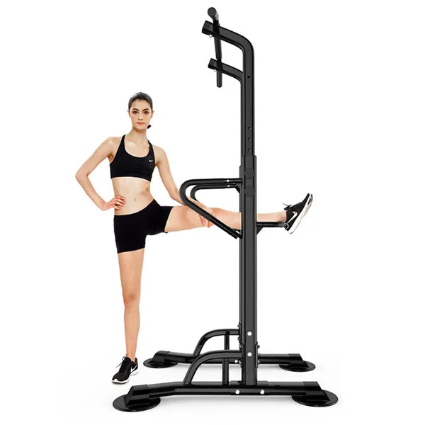 Pull-Up & Dip Station – Multi-Functional Power Tower with Adjustable Height, Sturdy Steel Frame & Cushioned Supports for Home Gym Training
