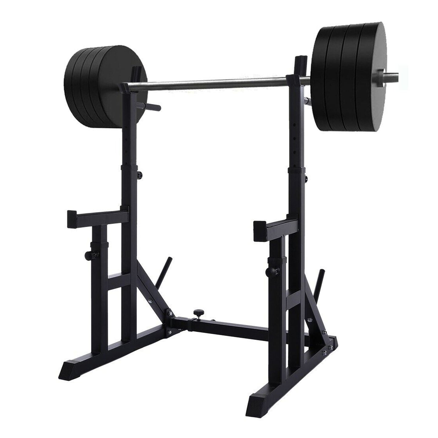 Premium Adjustable Squat & Bench Press Rack – Heavy-Duty Stand with Safety Spotters & Dip Bars – Multi-Position Power Rack for Squats & Lifting – Reinforced Steel Frame for Home Gym Training