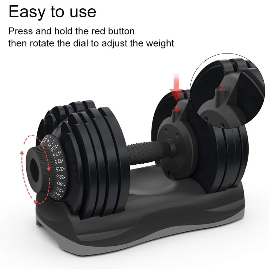 32.5kg Adjustable Dumbbell Pair – 12-in-1 Each | Quick Select Free Weights Set from 5kg to 32.5kg | Compact Dumbbells for Home Gym Strength & Full-Body Training