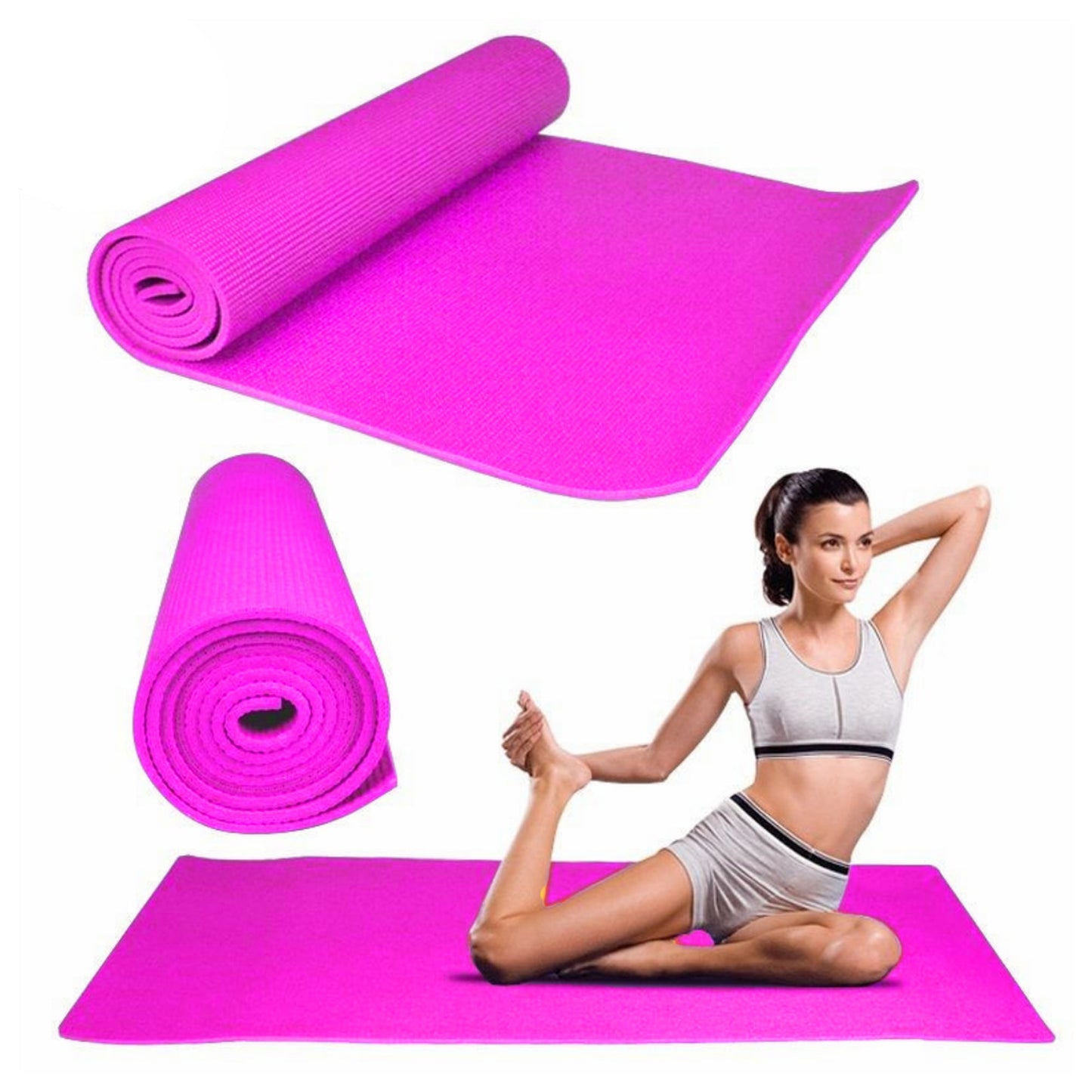 15mm Extra-Thick Yoga Mat with Strap – Non-Slip NBR Foam for Yoga, Pilates & Floor Exercises – Joint-Friendly & Eco-Friendly Design