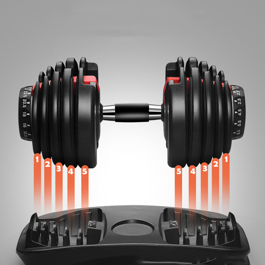 Premium 40kg Adjustable Dumbbell 17-in-1 - Quick Dial Weight Selection System - Space-Saving Design - Non-Slip Handle - Home Gym Weights for Full Body Strength Training - Fitness Equipment for All