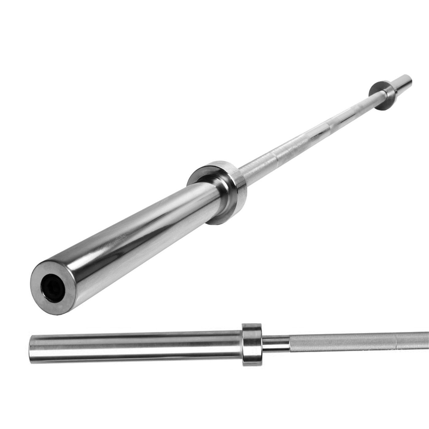 Two metallic pipes on a white background