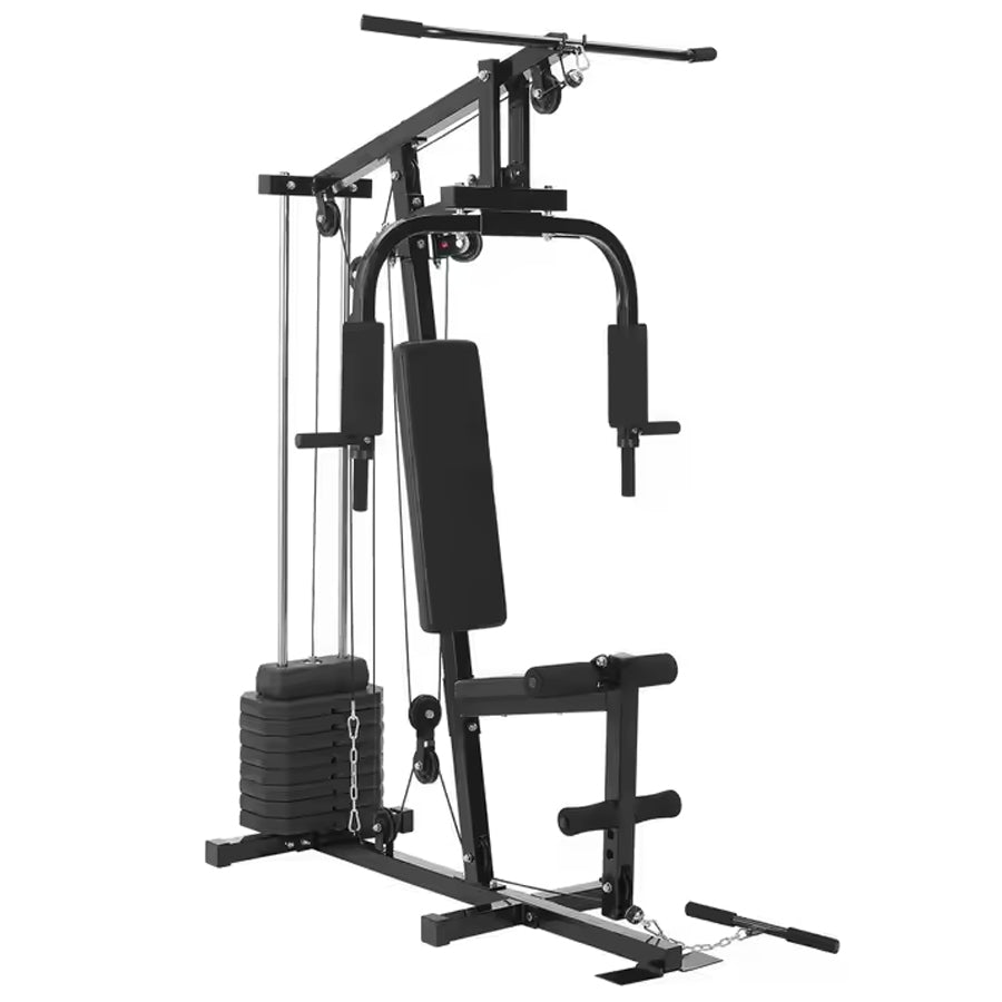 Essential Multi Gym Station – Full Body Home Workout Machine with 45kg/66kg Weight Stack – Chest Press, Lat Pulldown & Leg Developer – Heavy-Duty Steel Construction for Strength Training