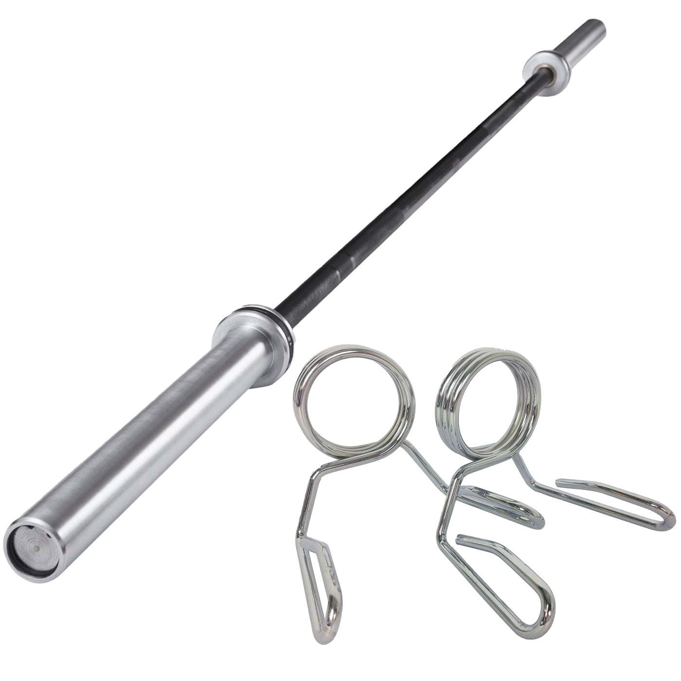 Barbell with attachments on a white background