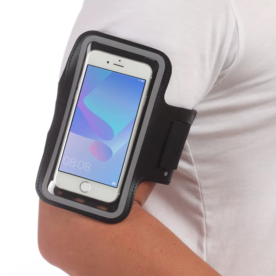 Waterproof Sports Armband Phone Holder – Adjustable Elastic Band with Card Slot & Key Pocket – Touchscreen-Compatible Running Case for iPhone & Samsung Galaxy – Ideal for Gym, Cycling & Workouts