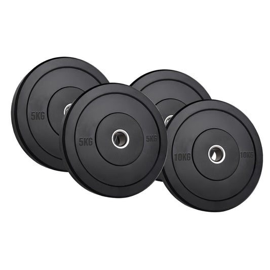 Olympic Bumper Plates – Premium Rubber-Coated Weights with 2" Steel Insert – Ideal for Powerlifting, CrossFit & Weightlifting – Singles, Pairs & Sets Available