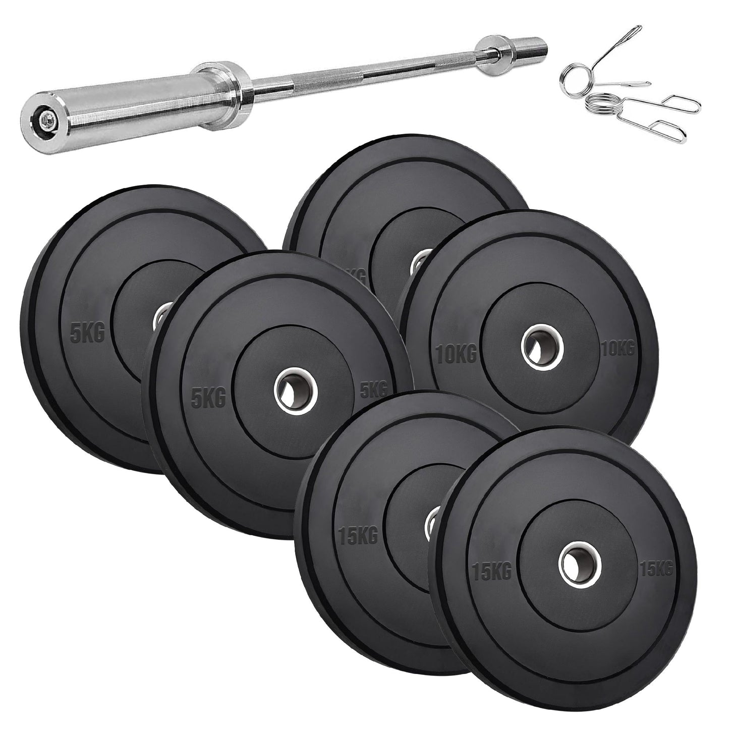 Olympic Bumper Plates – Premium Rubber-Coated Weights with 2" Steel Insert – Ideal for Powerlifting, CrossFit & Weightlifting – Singles, Pairs & Sets Available