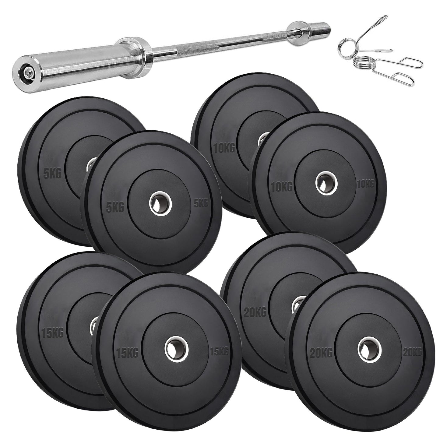 Olympic Bumper Plates – Premium Rubber-Coated Weights with 2" Steel Insert – Ideal for Powerlifting, CrossFit & Weightlifting – Singles, Pairs & Sets Available