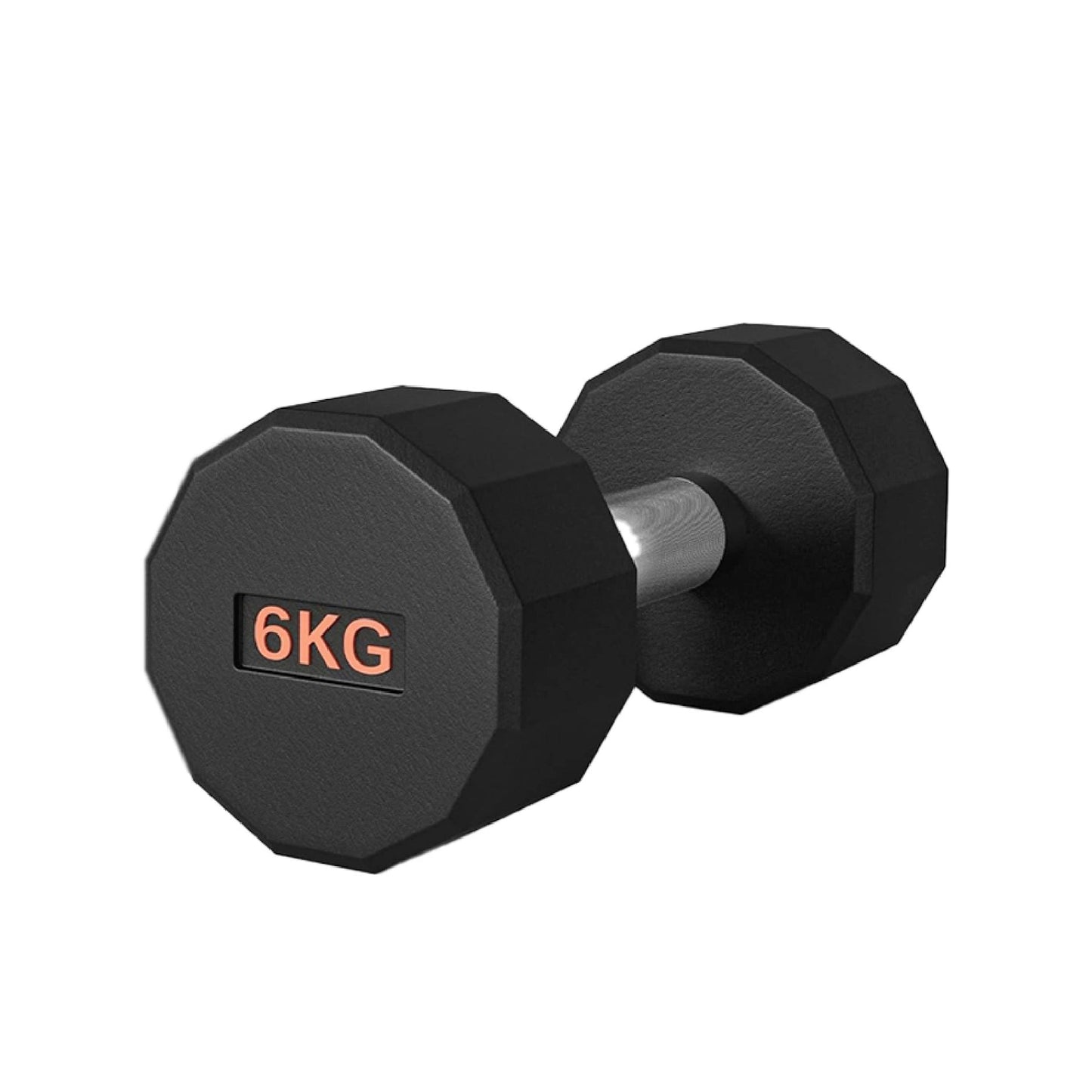 Round Hex Dumbbell – Anti-Roll, Rubber Coated, Knurled Grip, Multiple Sizes for Home & Gym