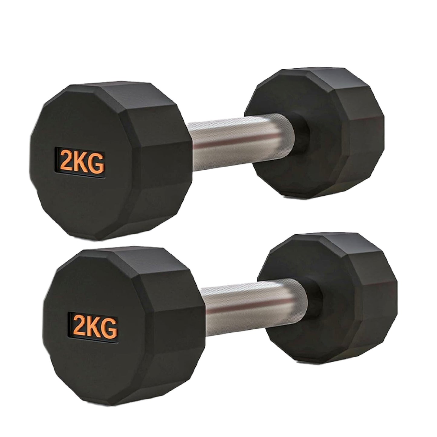 Round Hex Dumbbell – Anti-Roll, Rubber Coated, Knurled Grip, Multiple Sizes for Home & Gym