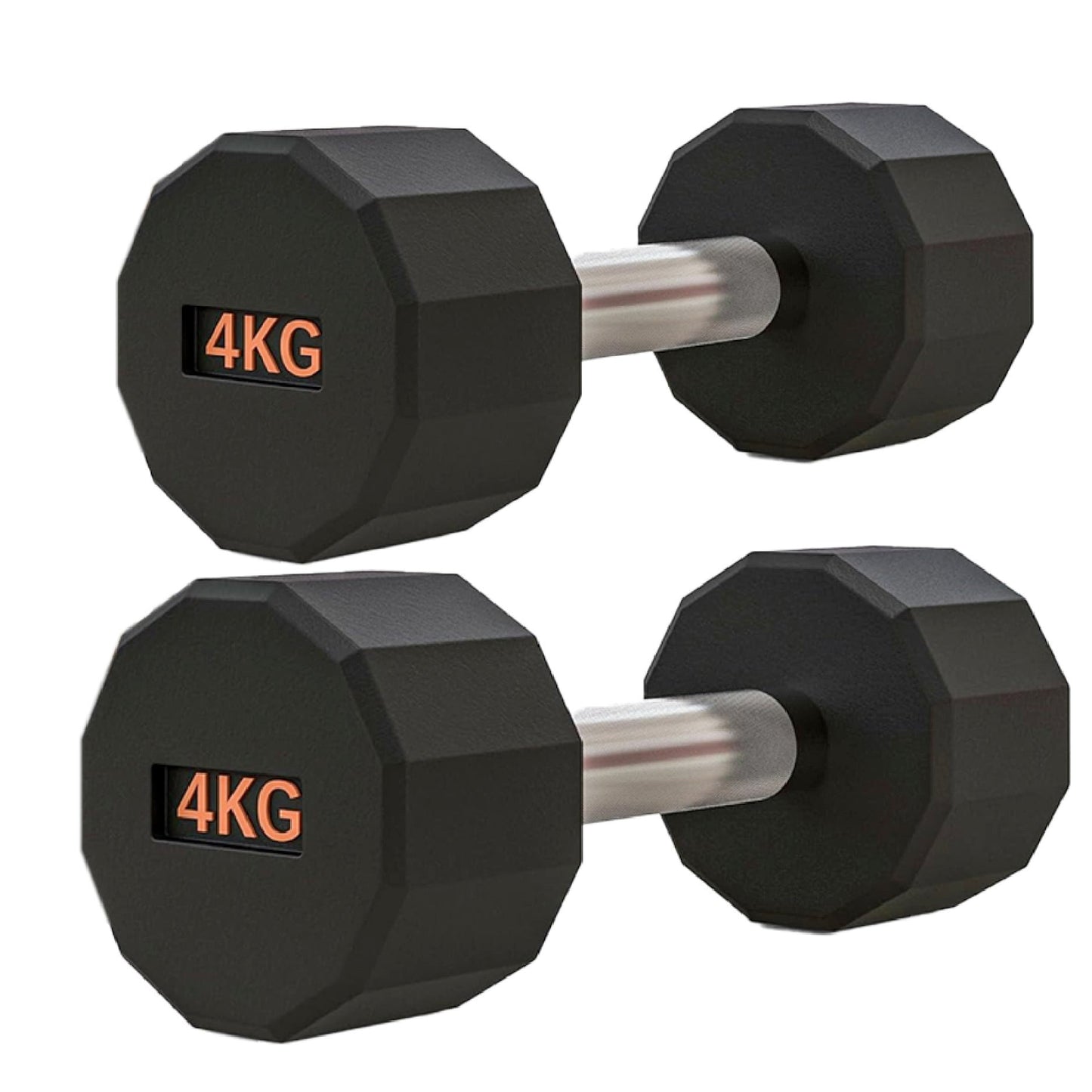 Round Hex Dumbbell – Anti-Roll, Rubber Coated, Knurled Grip, Multiple Sizes for Home & Gym