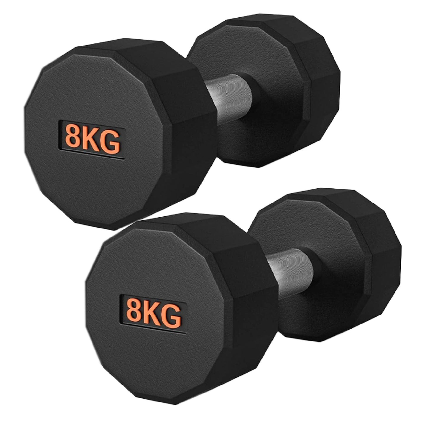 Round Hex Dumbbell – Anti-Roll, Rubber Coated, Knurled Grip, Multiple Sizes for Home & Gym