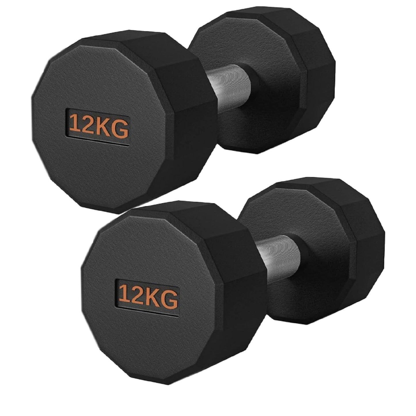 Round Hex Dumbbell – Anti-Roll, Rubber Coated, Knurled Grip, Multiple Sizes for Home & Gym