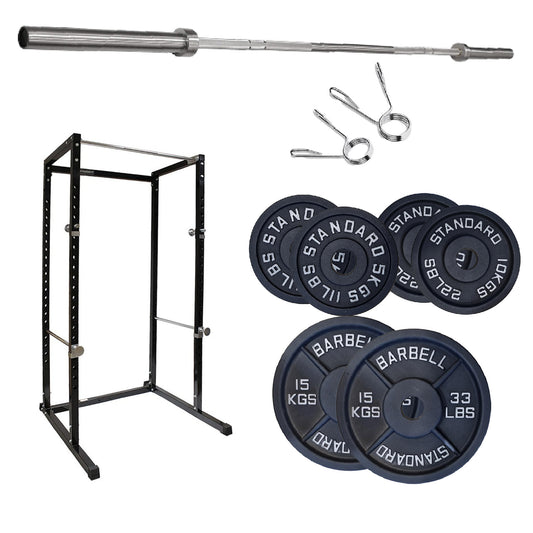 G100 Commercial Grade Power Rack – Heavy-Duty Squat Cage with Pull-Up Bar, Adjustable J-Hooks & Safety Pins – Reinforced Steel Frame for Professional Home Gym Strength Training