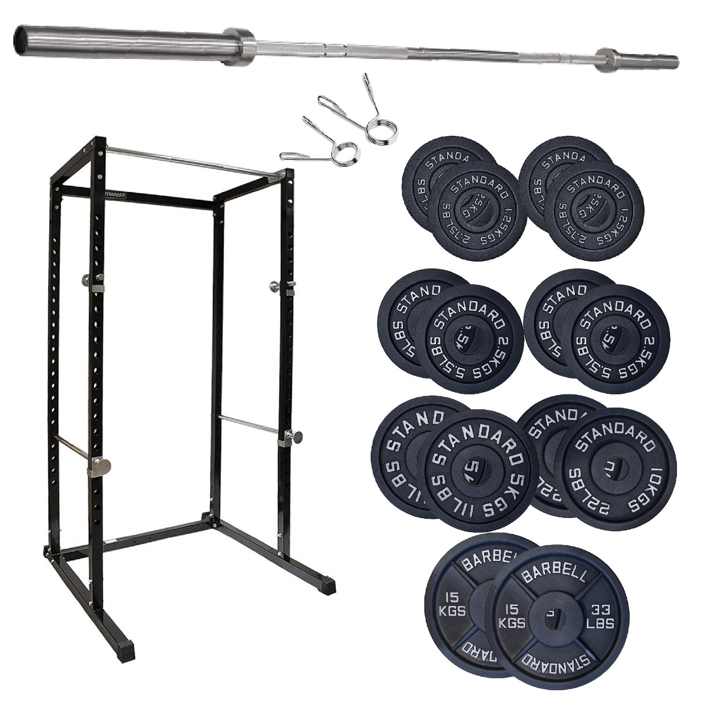 G100 Commercial Grade Power Rack – Heavy-Duty Squat Cage with Pull-Up Bar, Adjustable J-Hooks & Safety Pins – Reinforced Steel Frame for Professional Home Gym Strength Training