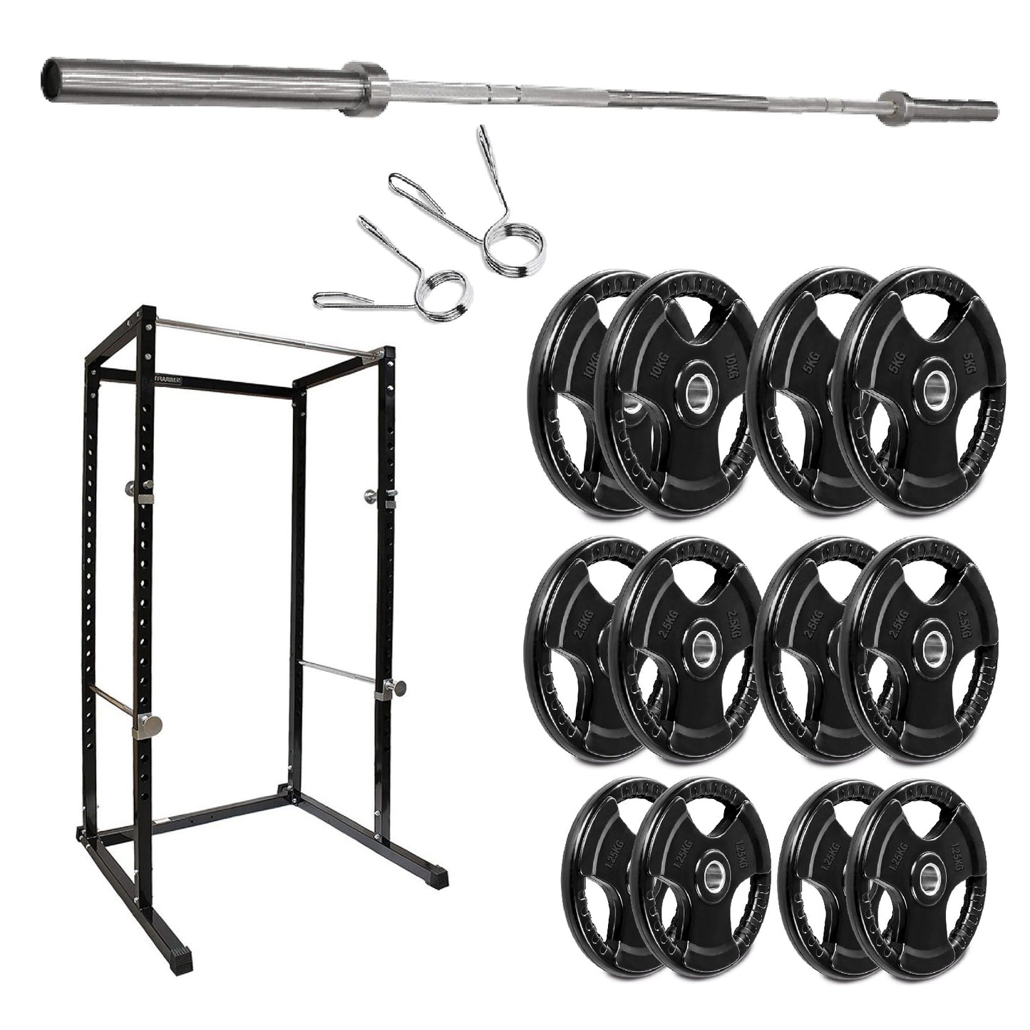 G100 Commercial Grade Power Rack – Heavy-Duty Squat Cage with Pull-Up Bar, Adjustable J-Hooks & Safety Pins – Reinforced Steel Frame for Professional Home Gym Strength Training