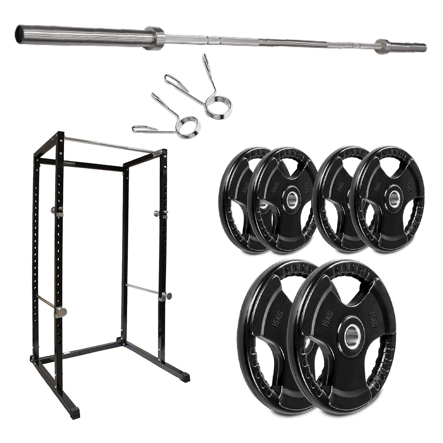 G100 Commercial Grade Power Rack – Heavy-Duty Squat Cage with Pull-Up Bar, Adjustable J-Hooks & Safety Pins – Reinforced Steel Frame for Professional Home Gym Strength Training