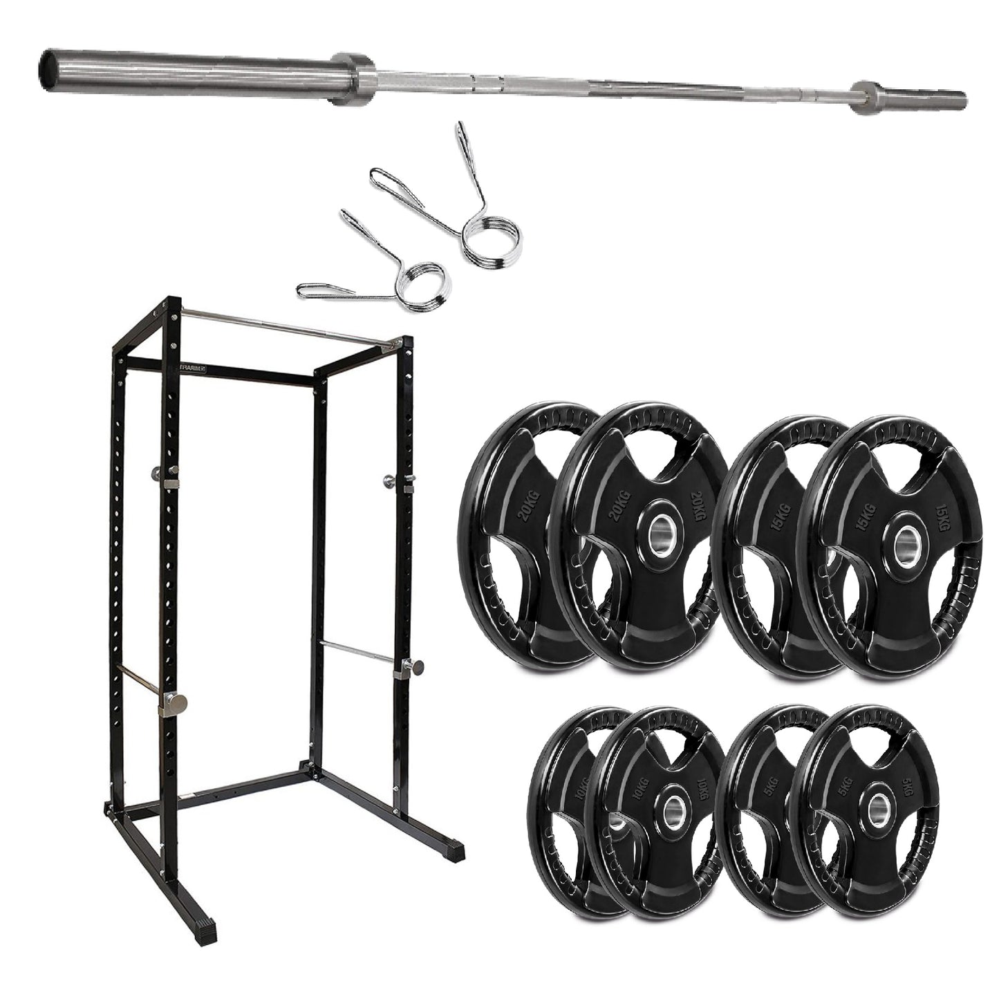 G100 Commercial Grade Power Rack – Heavy-Duty Squat Cage with Pull-Up Bar, Adjustable J-Hooks & Safety Pins – Reinforced Steel Frame for Professional Home Gym Strength Training