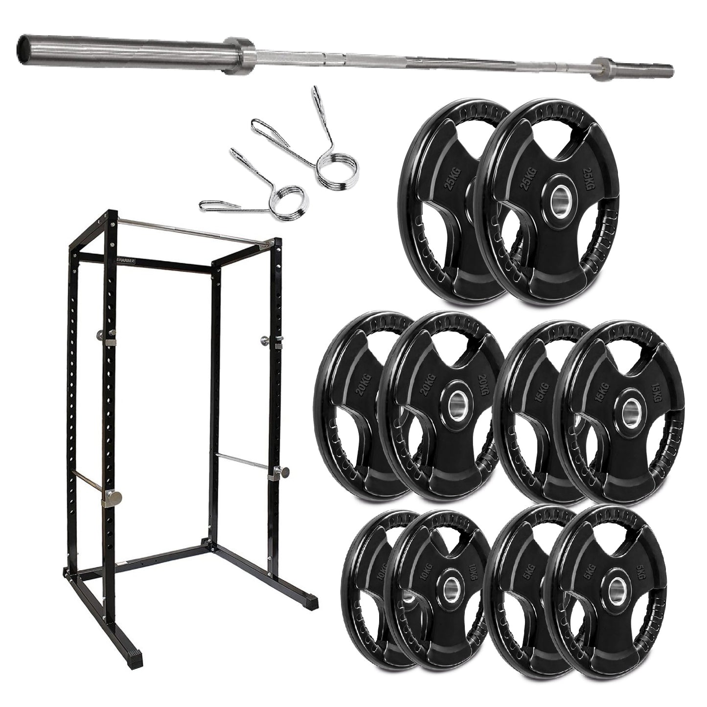 G100 Commercial Grade Power Rack – Heavy-Duty Squat Cage with Pull-Up Bar, Adjustable J-Hooks & Safety Pins – Reinforced Steel Frame for Professional Home Gym Strength Training