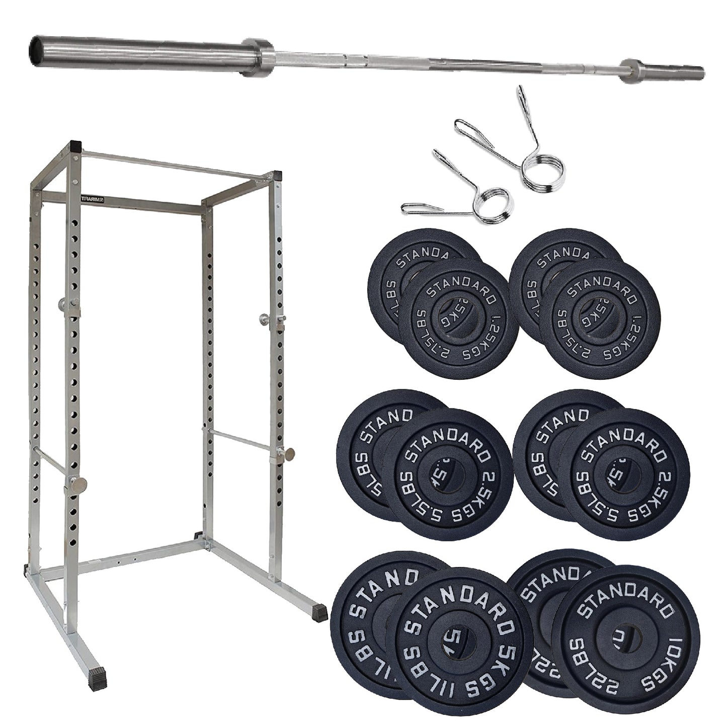 G100 Commercial Grade Power Rack – Heavy-Duty Squat Cage with Pull-Up Bar, Adjustable J-Hooks & Safety Pins – Reinforced Steel Frame for Professional Home Gym Strength Training