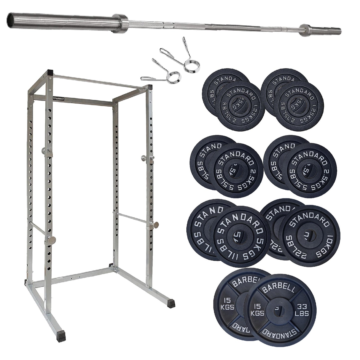G100 Commercial Grade Power Rack – Heavy-Duty Squat Cage with Pull-Up Bar, Adjustable J-Hooks & Safety Pins – Reinforced Steel Frame for Professional Home Gym Strength Training