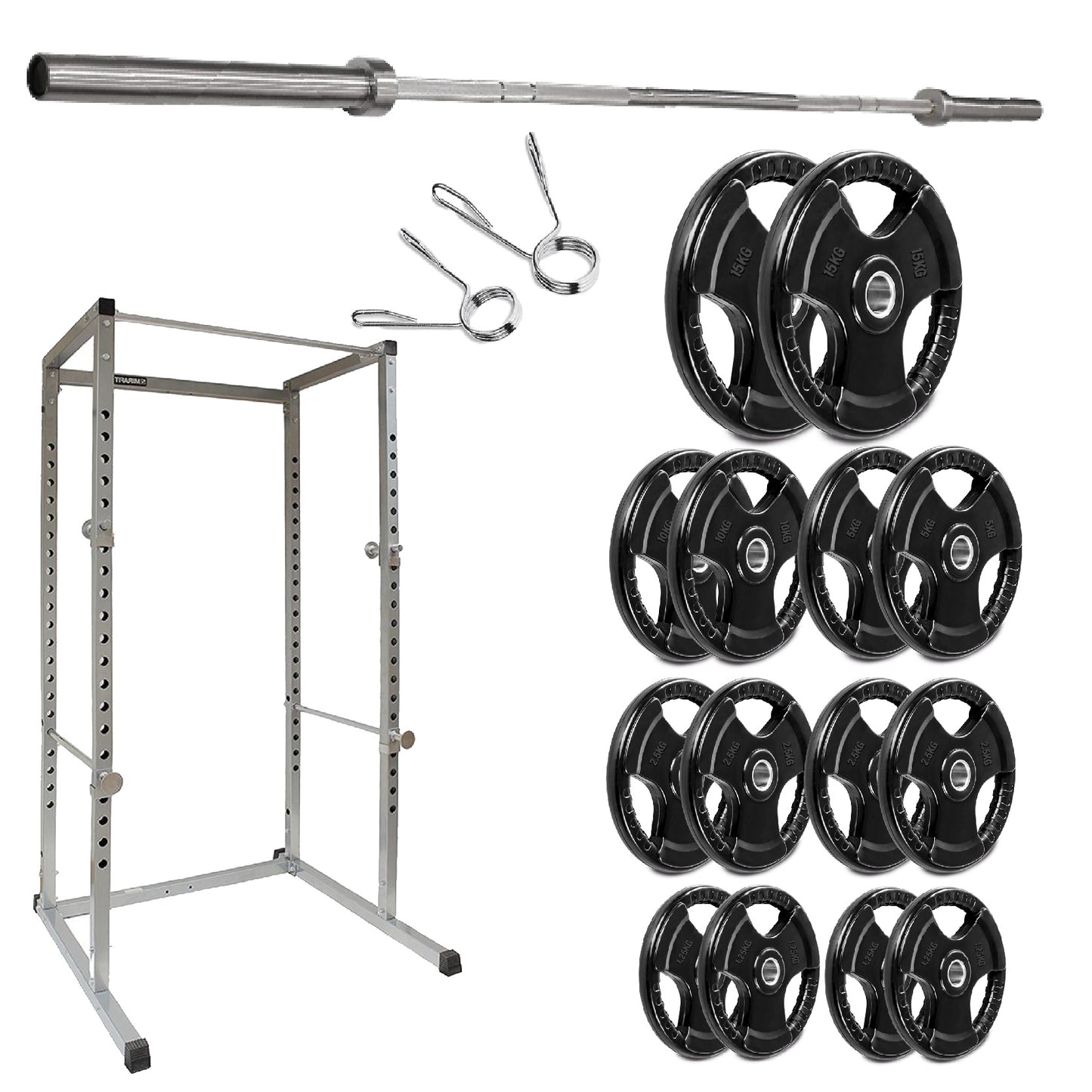 G100 Commercial Grade Power Rack – Heavy-Duty Squat Cage with Pull-Up Bar, Adjustable J-Hooks & Safety Pins – Reinforced Steel Frame for Professional Home Gym Strength Training