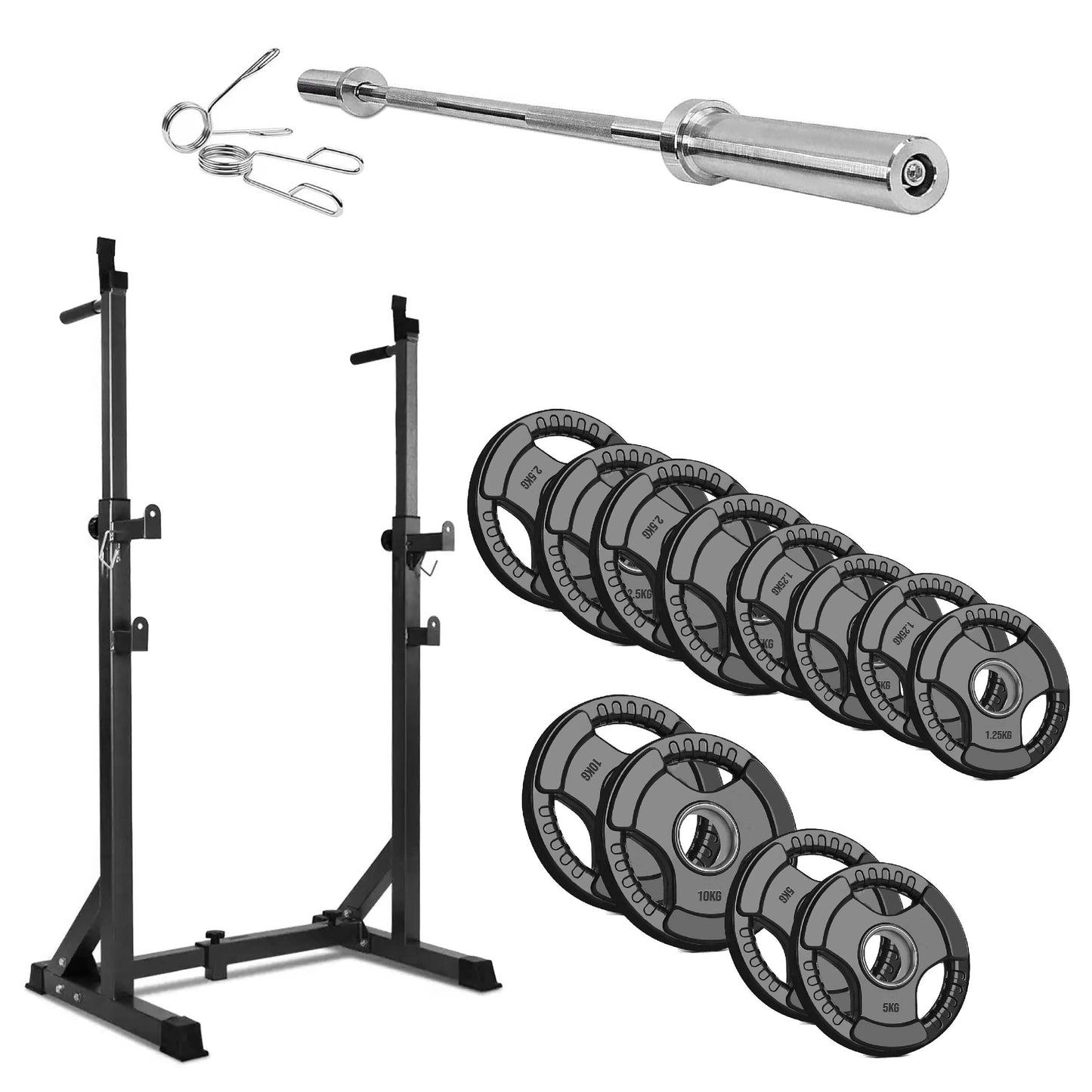 Heavy-Duty Half Squat Rack – Adjustable Strength Training Stand with Dip Station & Safety Spotters – 200KG Capacity – Height & Width Adjustable – Home Gym Power Rack Equipment
