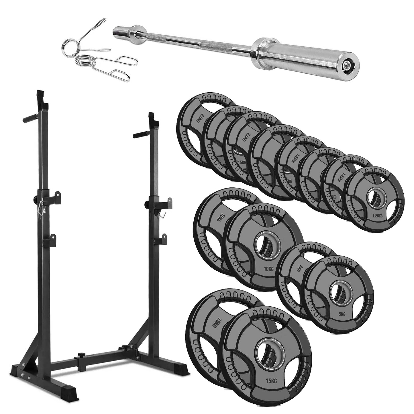 Heavy-Duty Half Squat Rack – Adjustable Strength Training Stand with Dip Station & Safety Spotters – 200KG Capacity – Height & Width Adjustable – Home Gym Power Rack Equipment